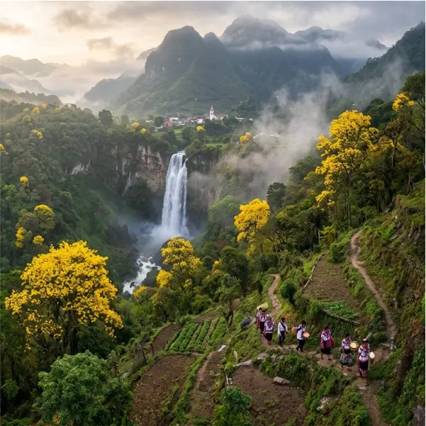 Vista panorámica desde el mirador de Chicontepec Veracruz, el balcón de la huasteca.