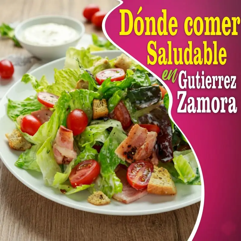 Ensalada fresca con lechuga, jitomates cherry, crutones y aderezo, destacando opciones de comida saludable