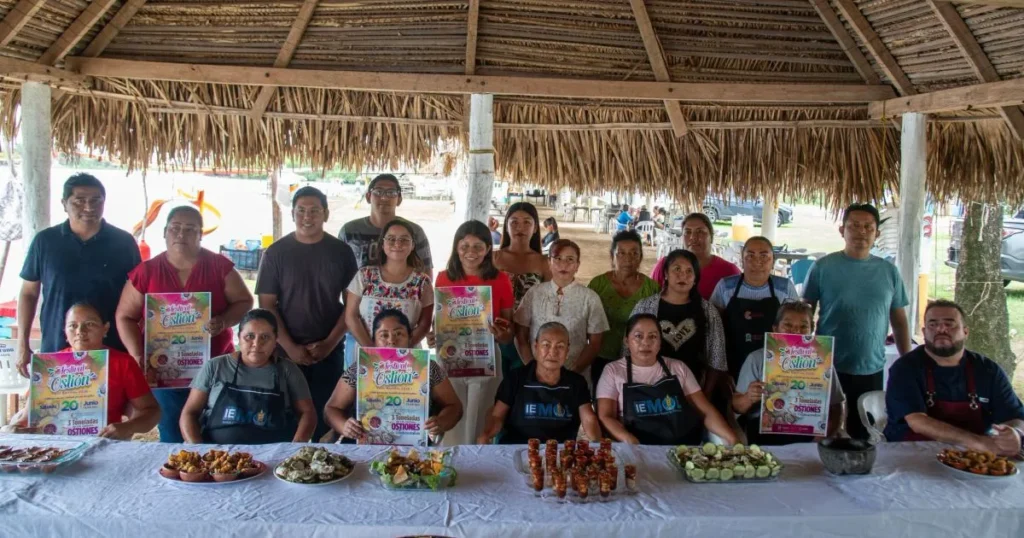 restauranteros muestran carteles de 3 toneladas de ostiones gratis en festival de las barrillas coatzacoalcos 2026